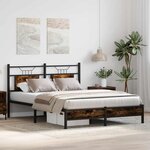 vidaXL Cadre de lit sans matelas chêne fumé 140x190 cm bois ingénierie