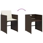 vidaXL Ensemble à manger de jardin avec coussins 15 Pièces marron rotin