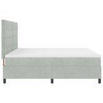 Lit Box Spring avec Matelas gris clair 200x200 cm en Velours