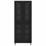 vidaXL Haut Armoire Chêne noir 69 5 x 34 x 180 cm Bois d'ingénierie