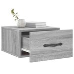 vidaXL Table de chevet murale sonoma gris 35x35x20 cm