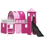 vidaXL Cadre de lit superposé pour enfants Blanc et rose 80 x 200 cm