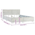 vidaXL Cadre de lit sans matelas Gris Rotin naturel 140x200 cm