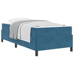 vidaXL Cadre de lit avec matelas Bleu foncé 90 x 200 cm tissu
