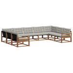 vidaXL Ensemble de canapés d'extérieur 9 Pièces Gris Naturel et Clair