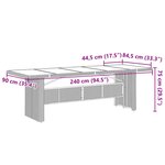 vidaXL Ensemble à manger de jardin 11Pièces avec coussins gris poly rotin