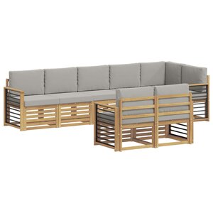 vidaXL Ensemble de canapés d'extérieur 8 pc Blanc et gris clair