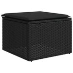 vidaXL Salon de jardin 7 Pièces avec coussins noir résine tressée