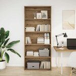 vidaXL Bibliothèque chêne artisanal 80x30x189 cm bois d'ingénierie