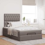 VidaXL Cadre de lit ottoman avec matelas taupe 120x190 cm tissu