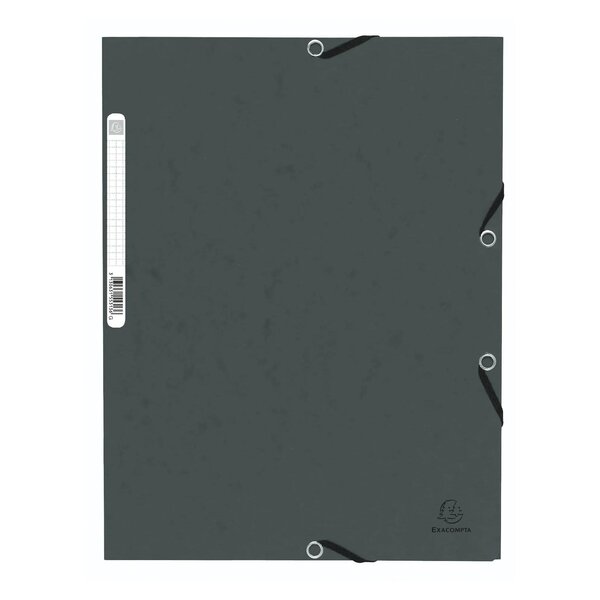 Chemise À Élastiques 3 Rabats Carte Lustrée 355g/m2 - Gris - X 50 - Exacompta