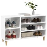 vidaXL Armoire à chaussure Blanc brillant 102x36x60 cm Bois ingénierie