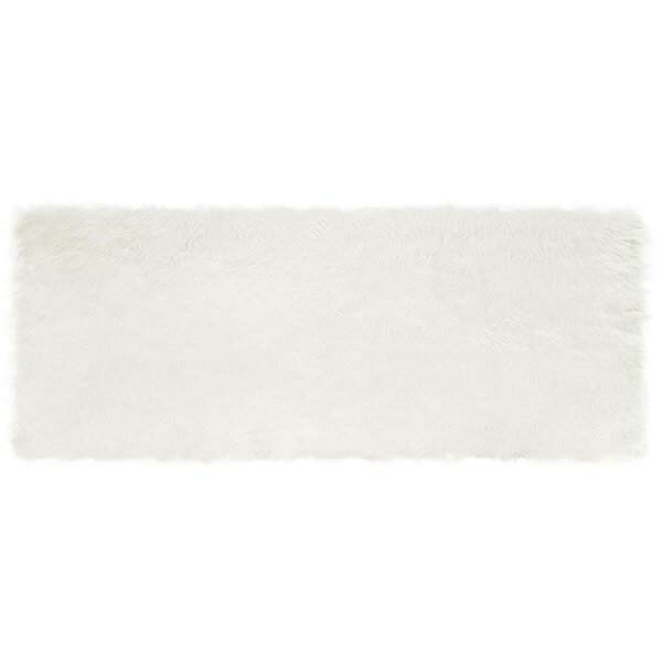 vidaXL Tapis en fausse Tafalla Blanc 80 x 200 cm Polyester