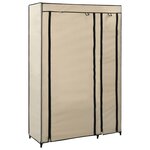 vidaXL Garde-robes pliables 2 Pièces Crème 110x45x175 cm Tissu