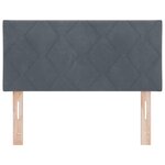 vidaXL Tête de lit LED en blocs de diamant gris foncé  90 cm  en velours.