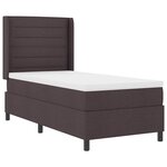 vidaXL Lit à ressort LED avec matelas Marron foncé 90 x 200 cm tissu