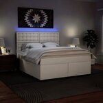 vidaXL Sommier à lattes de lit avec matelas Blanc 180x200cm Similicuir