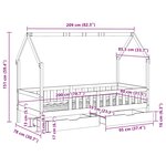 vidaXL Cadre de lit enfants avec tiroirs sans matelas 80x200 cm bois