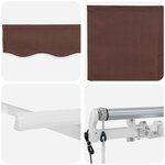 vidaXL Auvent Rétractable Marron 350 x 200 cm tissu