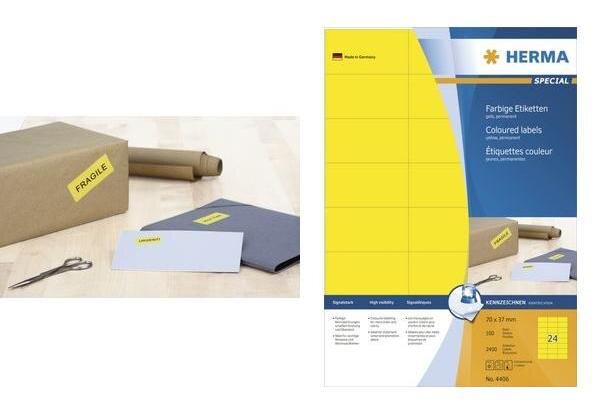 Étiquettes superprint, 210 x 297 mm, sans bord, rouge, 100 feuilles a4 herma