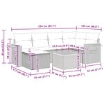 vidaXL Salon de jardin avec coussins 7 Pièces beige résine tressée