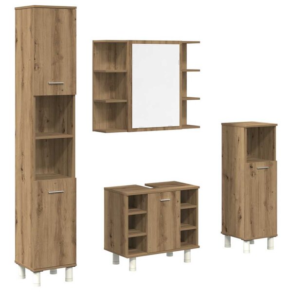 vidaXL Ensemble de meubles salle de bain 4 Pièces bois d'ingénierie