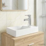 vidaXL Lavabo de salle de bains Chrome 40 5 x 22 5 x 11 5 cm métal