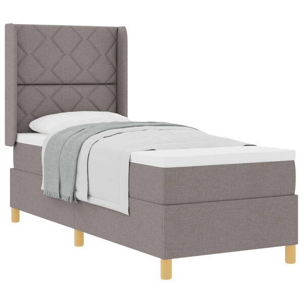 vidaXL Lit à ressorts avec matelas Taupe 80 x 200 cm tissu
