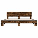 vidaXL Cadre de lit sans matelas chêne fumé 180x200 cm