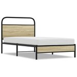vidaXL Cadre de lit sans matelas 100x200 cm chêne sonoma