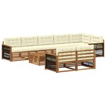 vidaXL Ensemble de canapés d'extérieur 9 pc