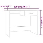 vidaXL Bureau Chêne sonoma 100x50x76 cm Bois d’ingénierie