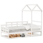 vidaXL Lit de jour avec toit blanc 80x200 cm bois de pin massif