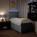 vidaXL Sommier à lattes de lit avec matelas gris clair 80x200 cm tissu