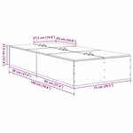 vidaXL Cadre de lit avec rangement Chêne noir 70 x 190 cm