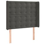vidaXL Sommier à lattes de lit matelas LED Gris foncé 90x200cm Velours