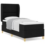 Lit Box Spring vidaXL avec Matelas Noir 80x200 cm en Tissu