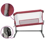 vidaXL Lit pour bébé avec matelas Rouge Tissu de lin