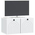 vidaXL Meuble TV mural Blanc 59 5 x 31 x 30 cm Bois d'ingénierie