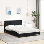 vidaXL Lit avec matelas Hanko noir 140x190 cm tissu