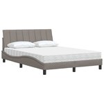 vidaXL Lit avec matelas Hanko taupe 140x200 cm tissu