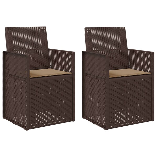 vidaXL Chaises de jardin salle à manger 2 Pièces Marron et taupe PP