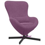 vidaXL Fauteuil œuf Violet Velours