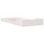 vidaXL Cadre de lit Blanc 75 x 190 cm Pin massif