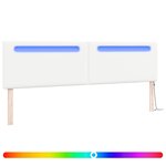 vidaXL Tête de lit LED Blanc 200 cm Cuir synthétique