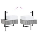 vidaXL Basin de lavage mural Sonoma gris 50 x 41 x 39 cm