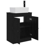 vidaXL Meuble de salle de bain avec évier Noir 54 x 35 x 83 cm