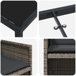 vidaXL Ensemble de Salle à Manger de Jardin 5 Pièces avec Coussins Rattan Poly Gris