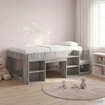 vidaXL Cadre de lit pour enfants avec rangement Sonoma gris
