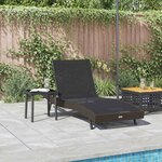 vidaXL Transat avec Table 2 Pièces Marron  noir 40 x 40 x 40.5 cm